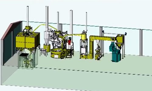 Instalación industrial café 3d